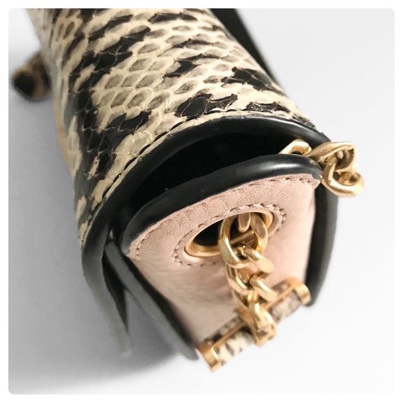 TORY Burch Chelsea Colorblock Snake Classic Flap Mini Crossbody Bag - Picture 7 of 16